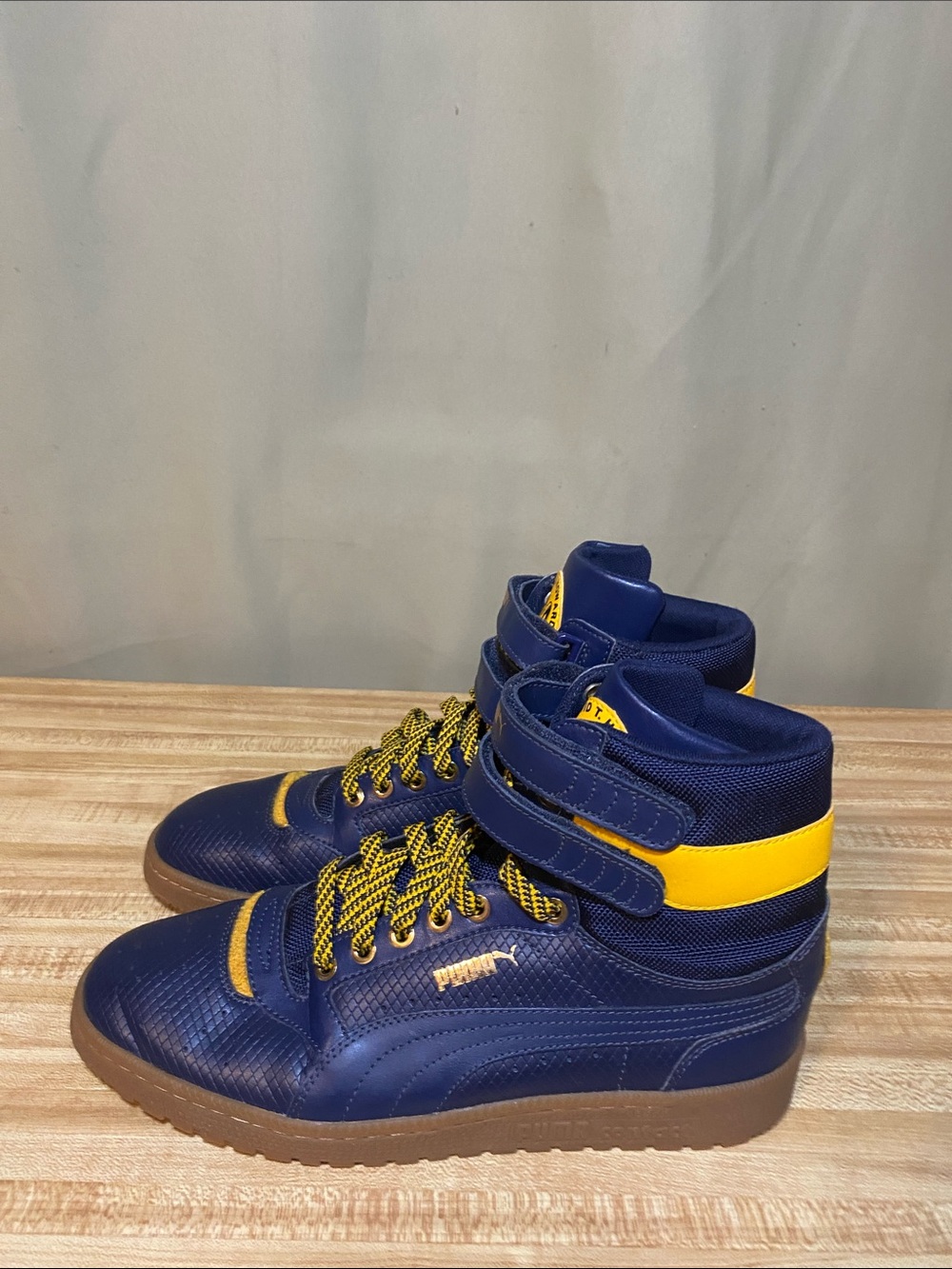 Puma Mens David T Howard High Leather Blue Sky High Top Sneakers 10